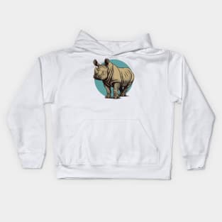 Rhinoceros Vector Art Illustration || Cute Rhino Kids Hoodie